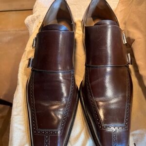 Louis Vuitton-Genuine Mens Dress Shoes-Size 9 (US)-Chocolate Brown
